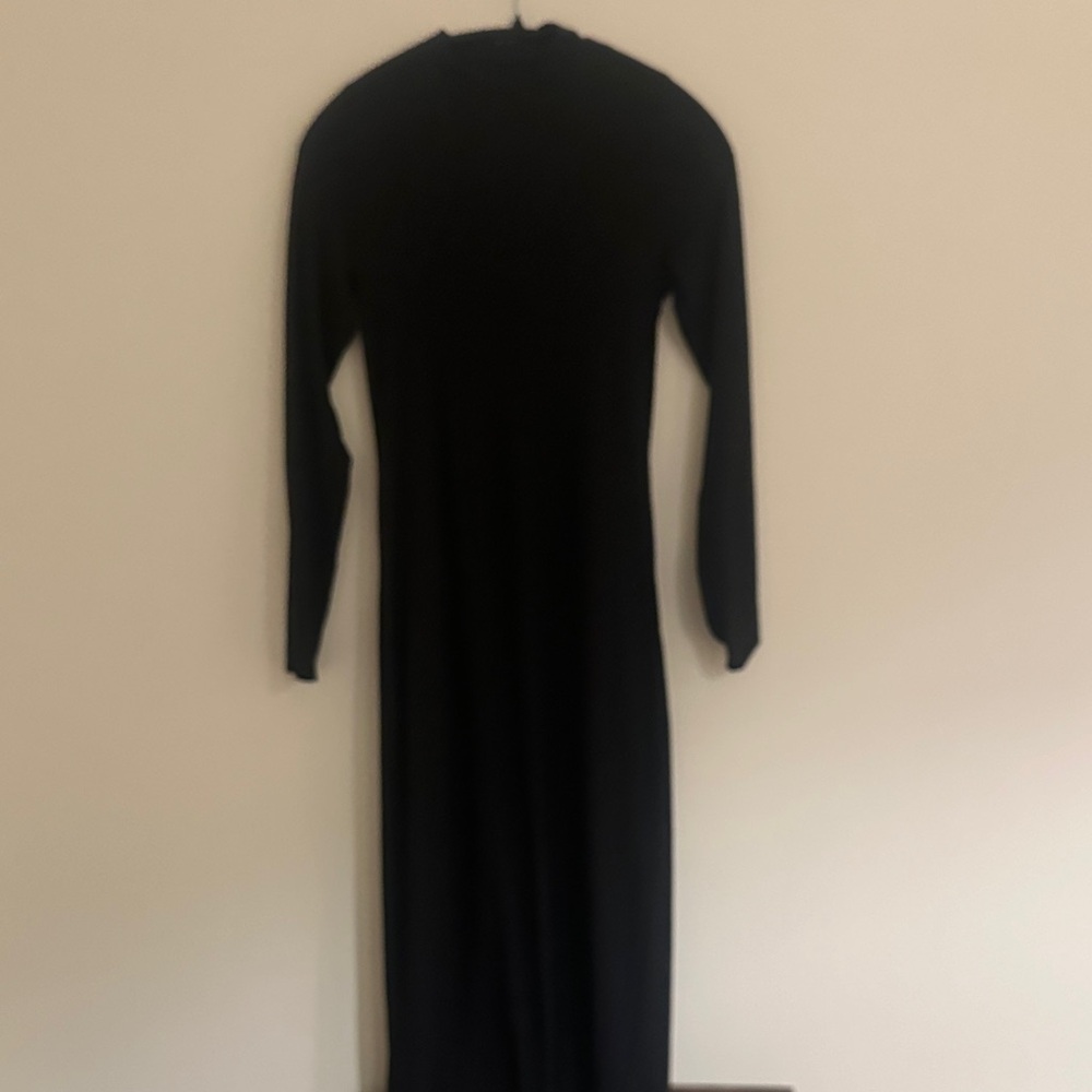 Abercrombie & Fitch Classic Black Long Sleeve Sheer Dress